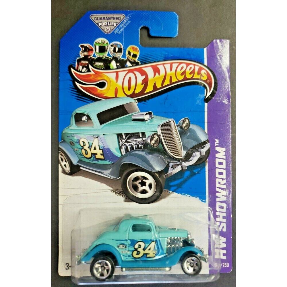 2012 Hot Wheels 1934 Ford 3-Window Coupe #189 HW Showroom Teal HW14